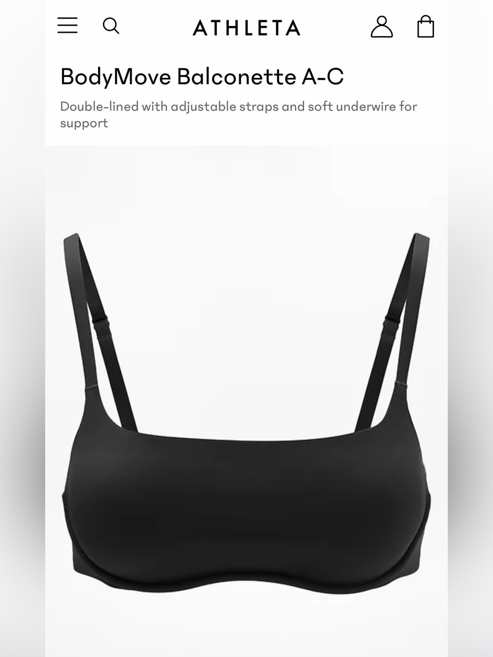 Athleta BodyMove Balconette Bra (Women’s XL - A-C Cups)